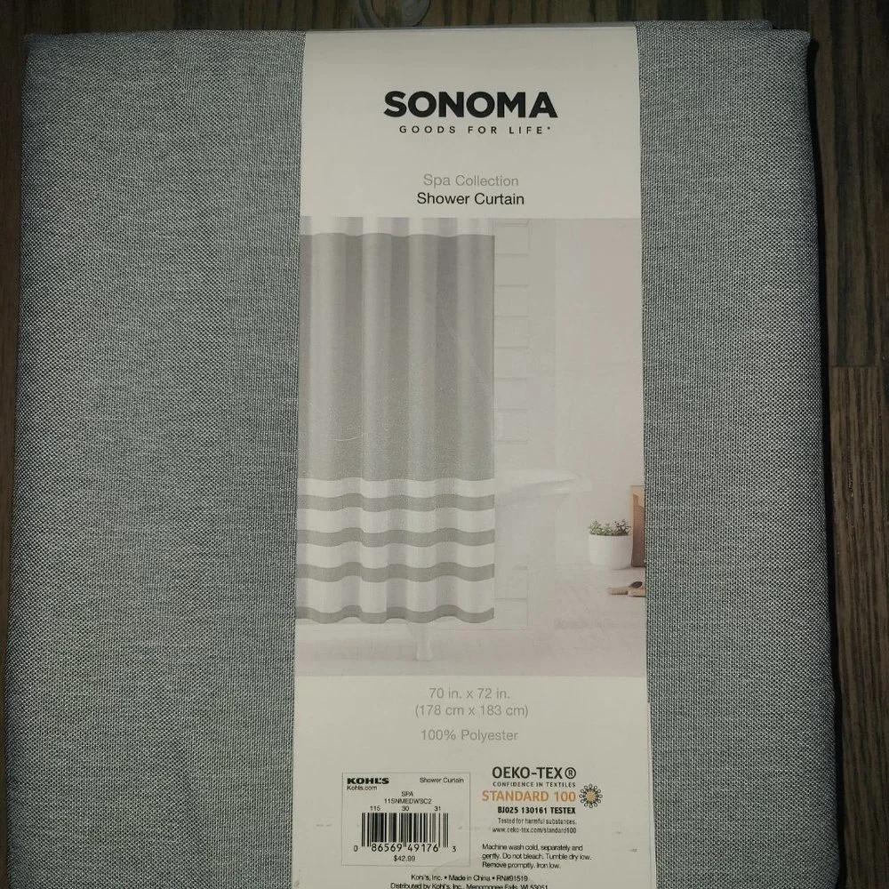 Sonoma Spa Collection Shower Curtain 70 x 72 - Picture 2 of 3